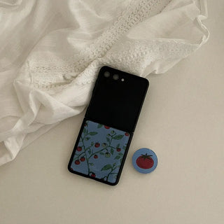 Capri Tomato Galaxy Epoxy Z-Flip Fold 8 Black Bumper Phone Case