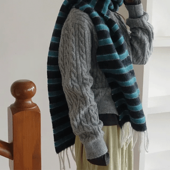 Diment Wool Color Block Stripe Scarf