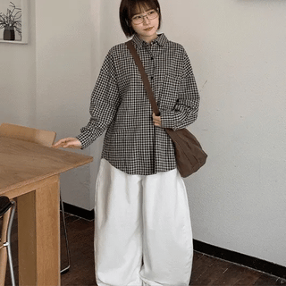 Akiru Pocket Over Check Shirt