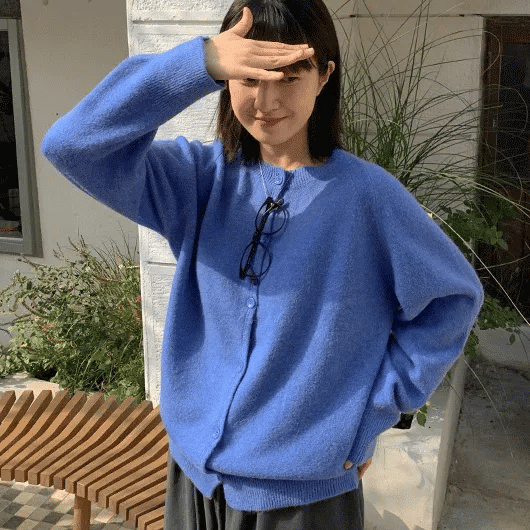 Kosen Cashmere Hairy Round Cardigan