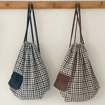 Turoli Pocket Check String Backpack