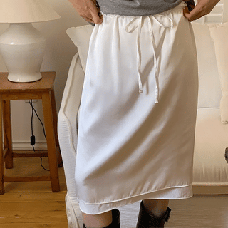 Layered satin skirt