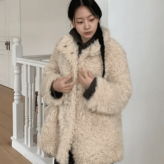 Bihin Collar Half Fur Jacket