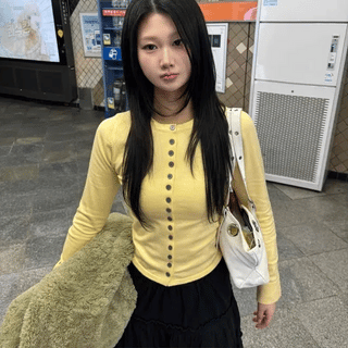 Slim button cardigan