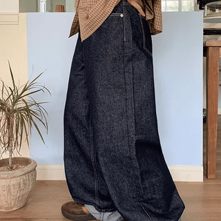 Koinu Raw Balloon Wide Non-Faded Denim Pants