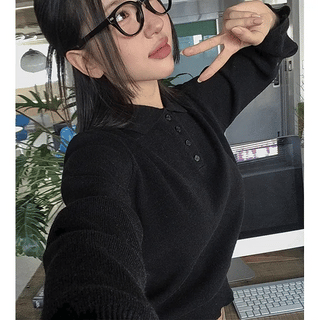 Edie Button Collar Knit