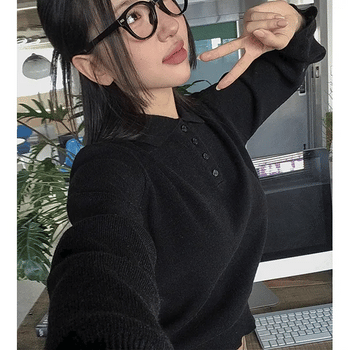 Edie Button Collar Knit