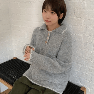Kerdic Stitch Wool Collar Knit