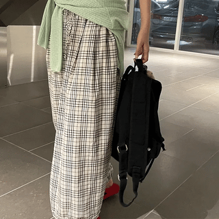 Two-way Frill Check Pants