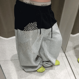 Silver Side Lettering Star Pants