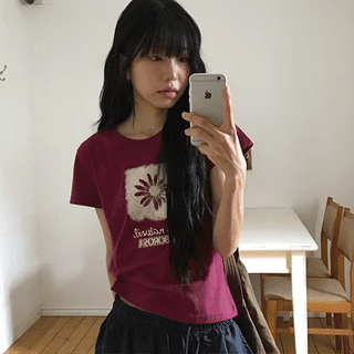 Tiav Flower Print Short Sleeve T-shirt
