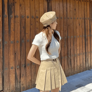 leather beret