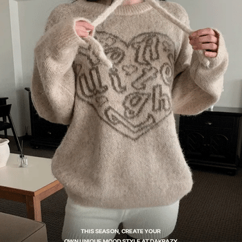 Heart Point🤍 Brush Loose Fit Knit