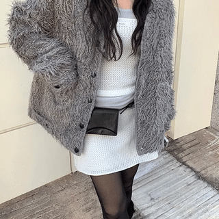 Shaggy Hair Cardigan