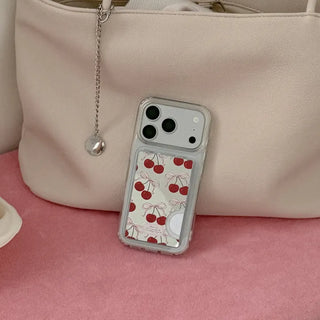 Ribbon Cherry Design [MagSafe Mirror Card Wallet]
