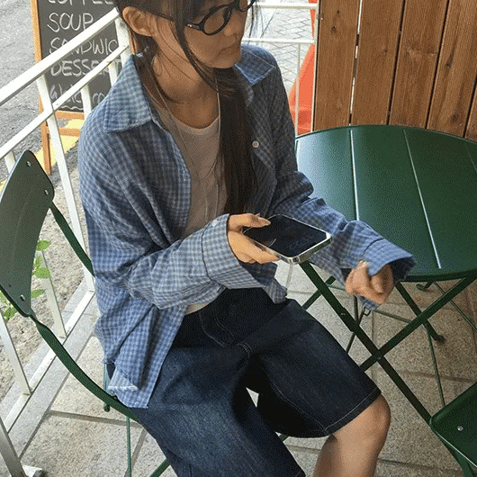 Hachini Basic Check Long Sleeve Shirt