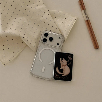 Velvet Kitten MagSafe Clear Card Wallet Pocket Case