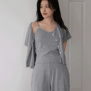 Yellow Stripe ThreePiece Pajama Set