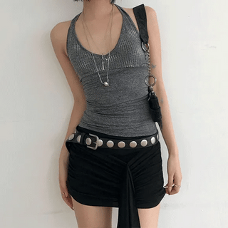 Silver Ring Halter Sleeveless