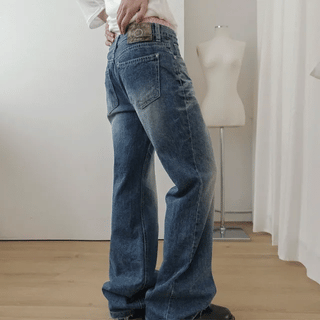 Edit Slimmer Low-Rise Semi-Bootcut Denim Pants