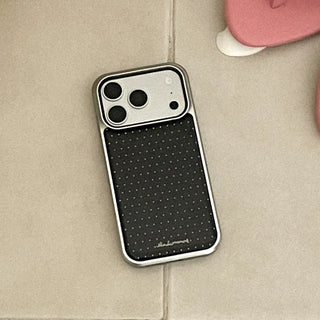 Basic Polka iPhone 18 Pro Galaxy Epoxy Silver Bumper Case