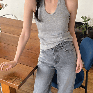 V-halter sleeveless top