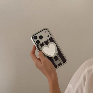 [SET] Autumn Cotton Stripe Silver Epoxy Bumper Case + Mirror Smart Talk