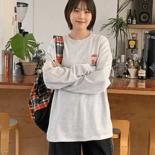 Kiori Sun Print Oversized Long Sleeve Tee