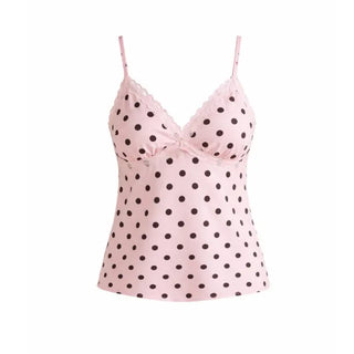 Dot Lace Slip Sleeveless / Delicate Fit Vintage Camisole Layered Sleeveless Vintage Y2K Blouse