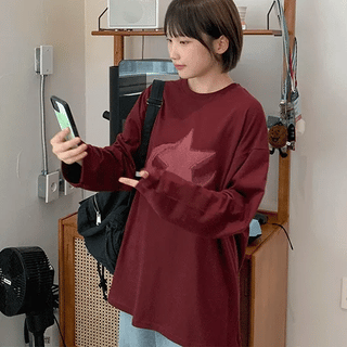 Sterling Print Oversized Long Sleeve Tee