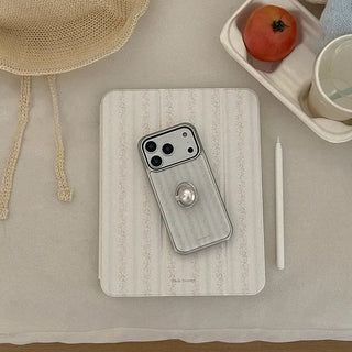 Botanical Stripe iPad Pro Air 13 11 Clear Separable Cover Case