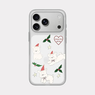 [Support Stray Dogs] Holiday Hug Me Dog iPhone 17 Pro Clear Translucent Jelly Case
