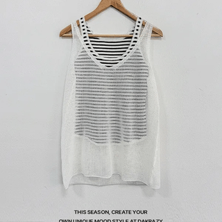 Nero Punching Layered Sleeveless Set