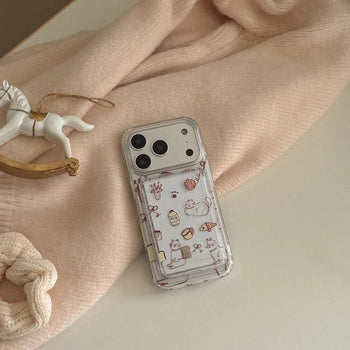 i like cat MagSafe transparent card wallet pocket case