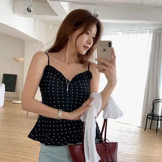 Dot frill bustier