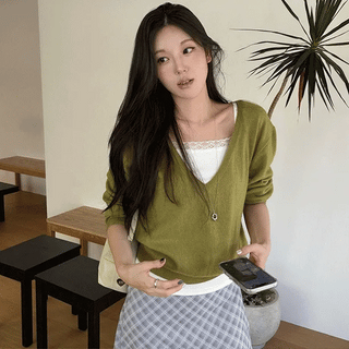 Autumn Deep V-neck Knit