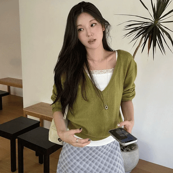 Autumn Deep V-neck Knit