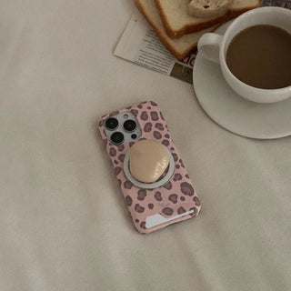 Warm Leopard MagSafe Card Phone Case for iPhone 16 Pro Hard