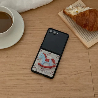 Rocking Horse Galaxy Z-Flip Fold 8 Epoxy Black Bumper Case