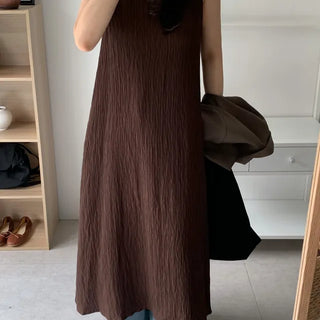 Irid Cooling Halter Knit Sleeveless Dress