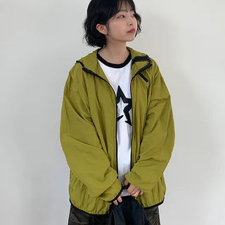 Argent Summer Color Block Hooded Wind Jumper