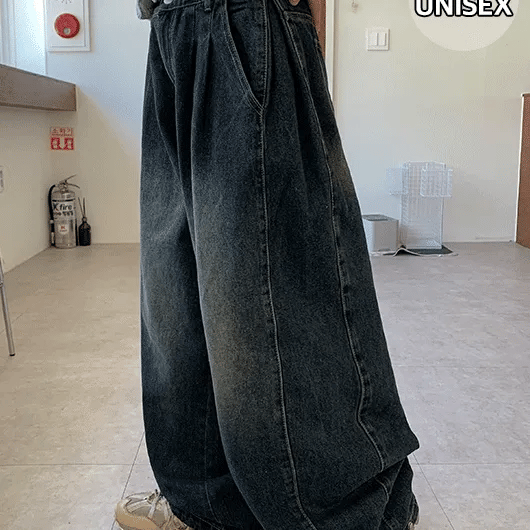Condensé Pintuck Denim Wide Pants