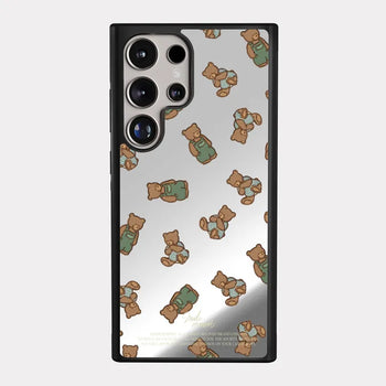 Teddy in denim iPhone 17 Pro mirror bumper case