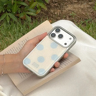 Fabric Big Dot iPhone 18 Pro Galaxy Epoxy Silver Bumper Case