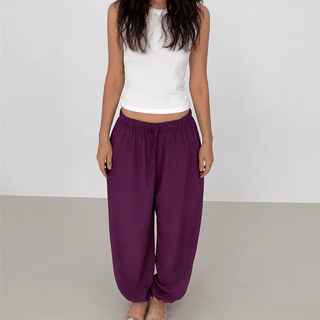 Mariv Summer Soft Stretch Elastic Waist Harem Pants