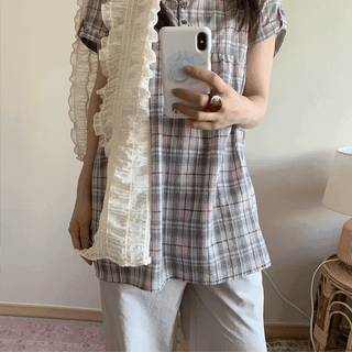 Banded Shirred Sleeveless Blouse