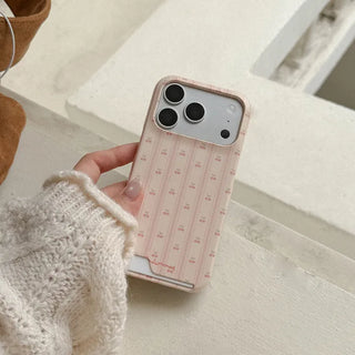 Cherry Stripe MagSafe Card Phone Case for iPhone 17 Pro Hard