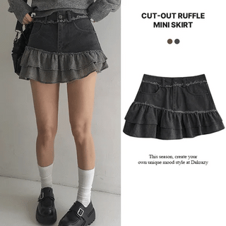 Gabi Asymmetrical Cut Ruffle Mini Skirt