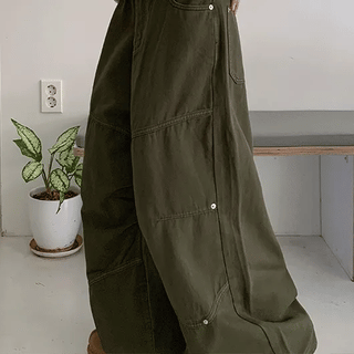 Arco Cut-out Rivet Cotton Wide Pants