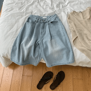 Tribe Pintuck Bermuda Denim